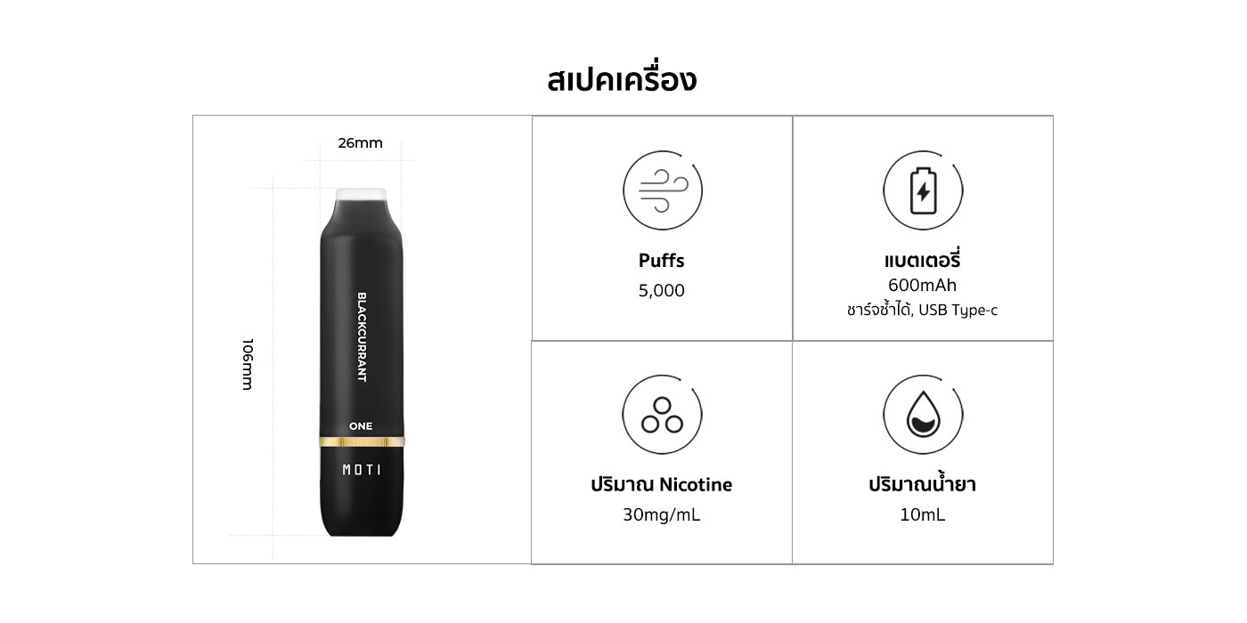 moti thai vape device and disposable เครื่อง One รายละเอียดสินค้า 7